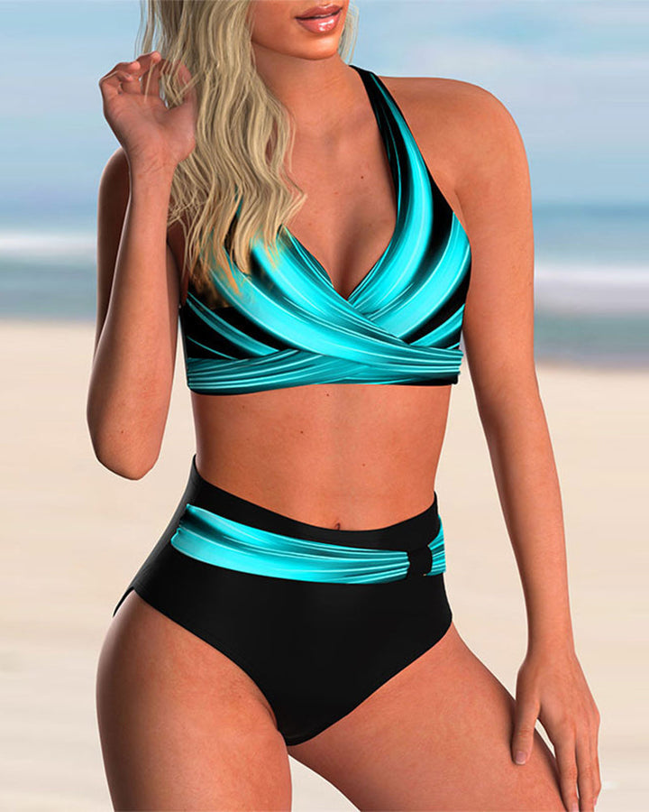 Alma | Halter neck bikini set with print