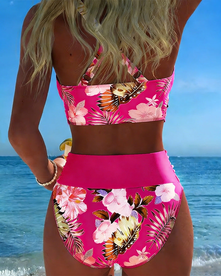Marta | Contrast Floral Bikini Roos