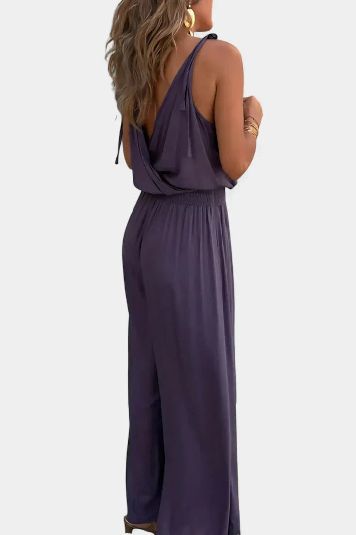 Donatila | Unique Jumpsuit with Golden Details and Open Leg