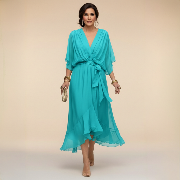 Lerato | Elegant Midi Dress with V-Neck
