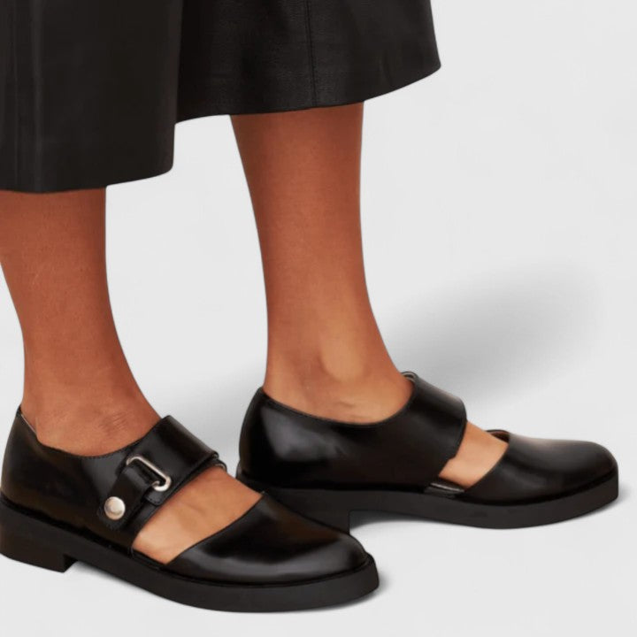 Elena | Women's Black Shoes with Buckle