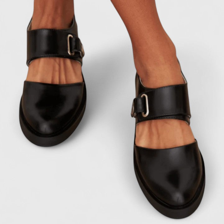 Elena | Black Women's Shoes with Buckle