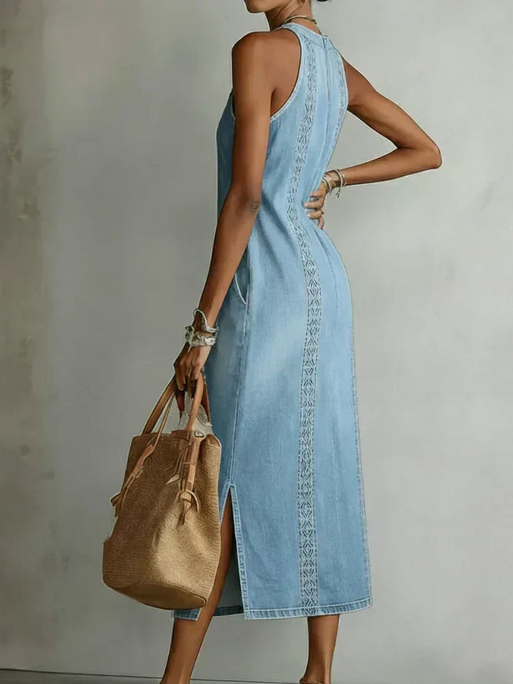 Xoliswa | Soline | Abito in denim con pizzo rétro