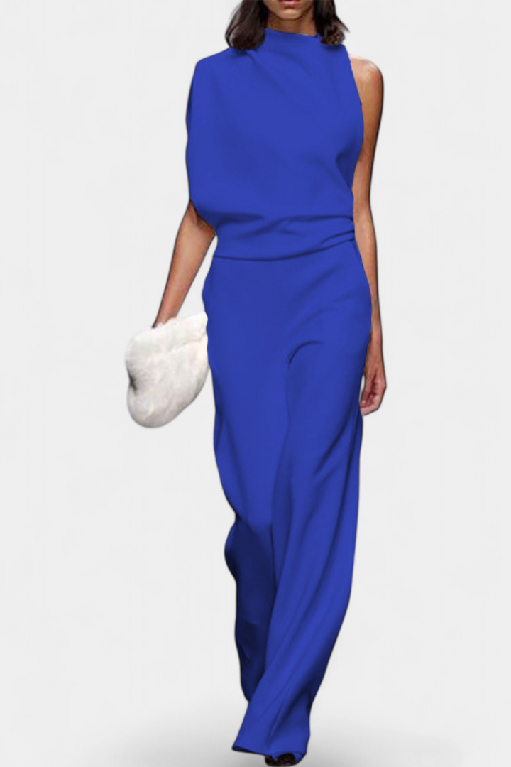 Etta | Asymmetrical Fluid Leg Jumpsuit