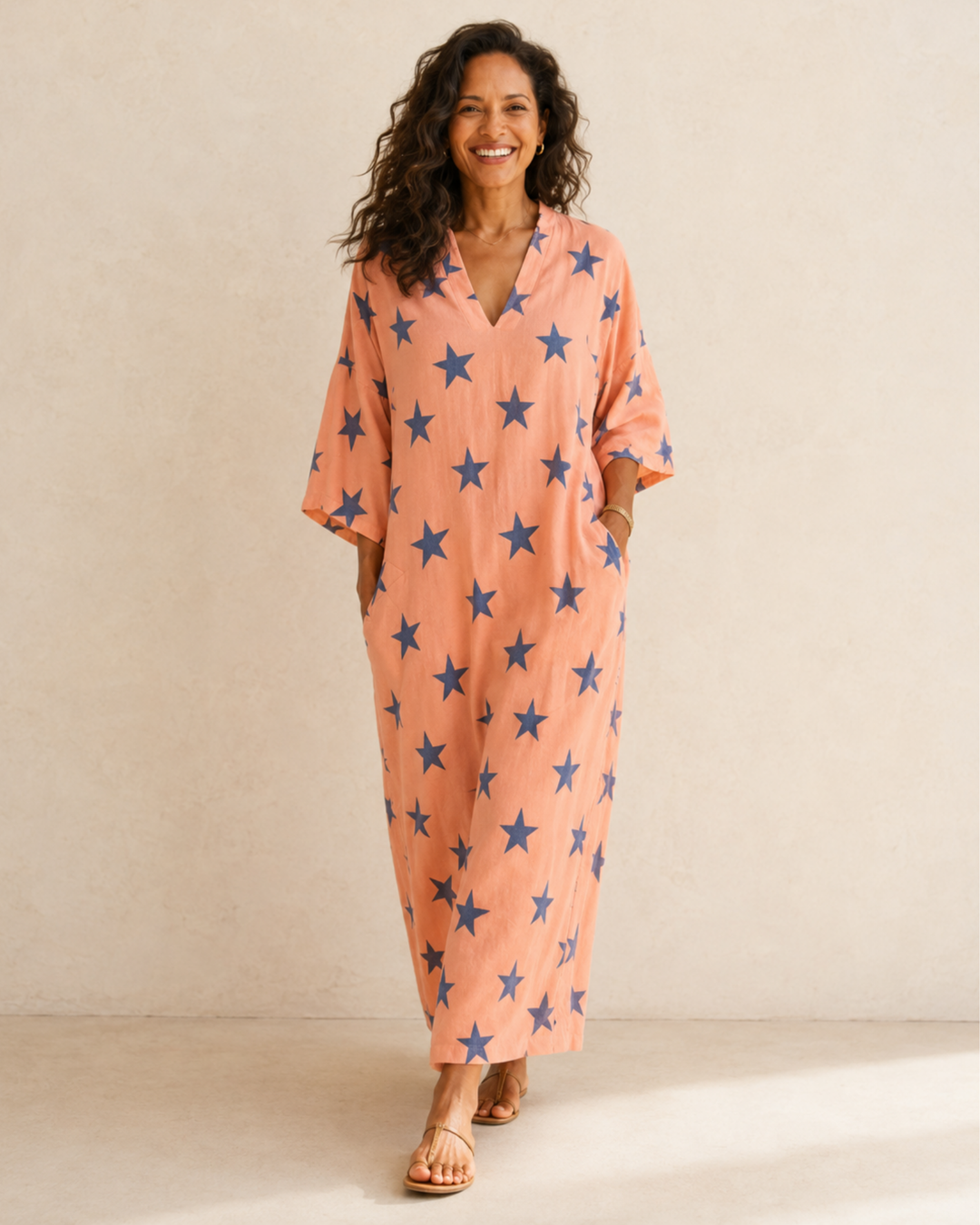 Selma Coral Stars Kaftan