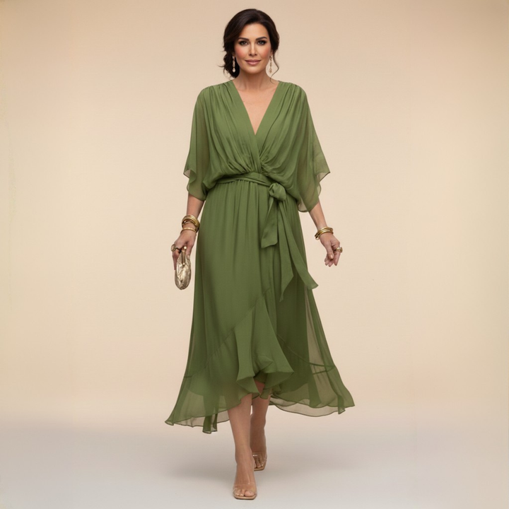 Lerato | Elegant Midi Dress with V-Neck