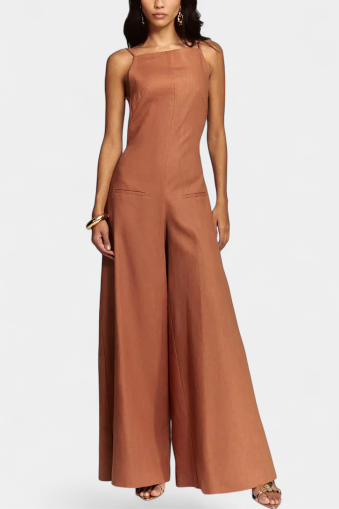 Belén | Wide-Leg Halter Jumpsuit with Radiant Fall