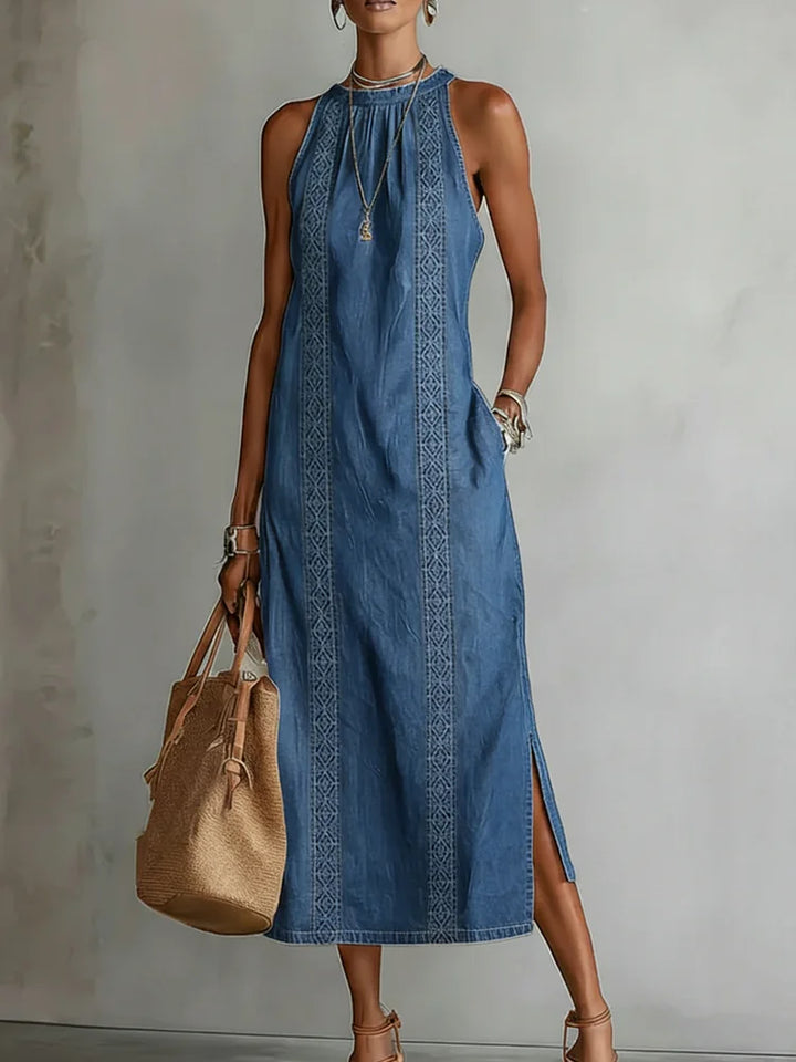 Xoliswa | Soline | Abito in denim con pizzo rétro
