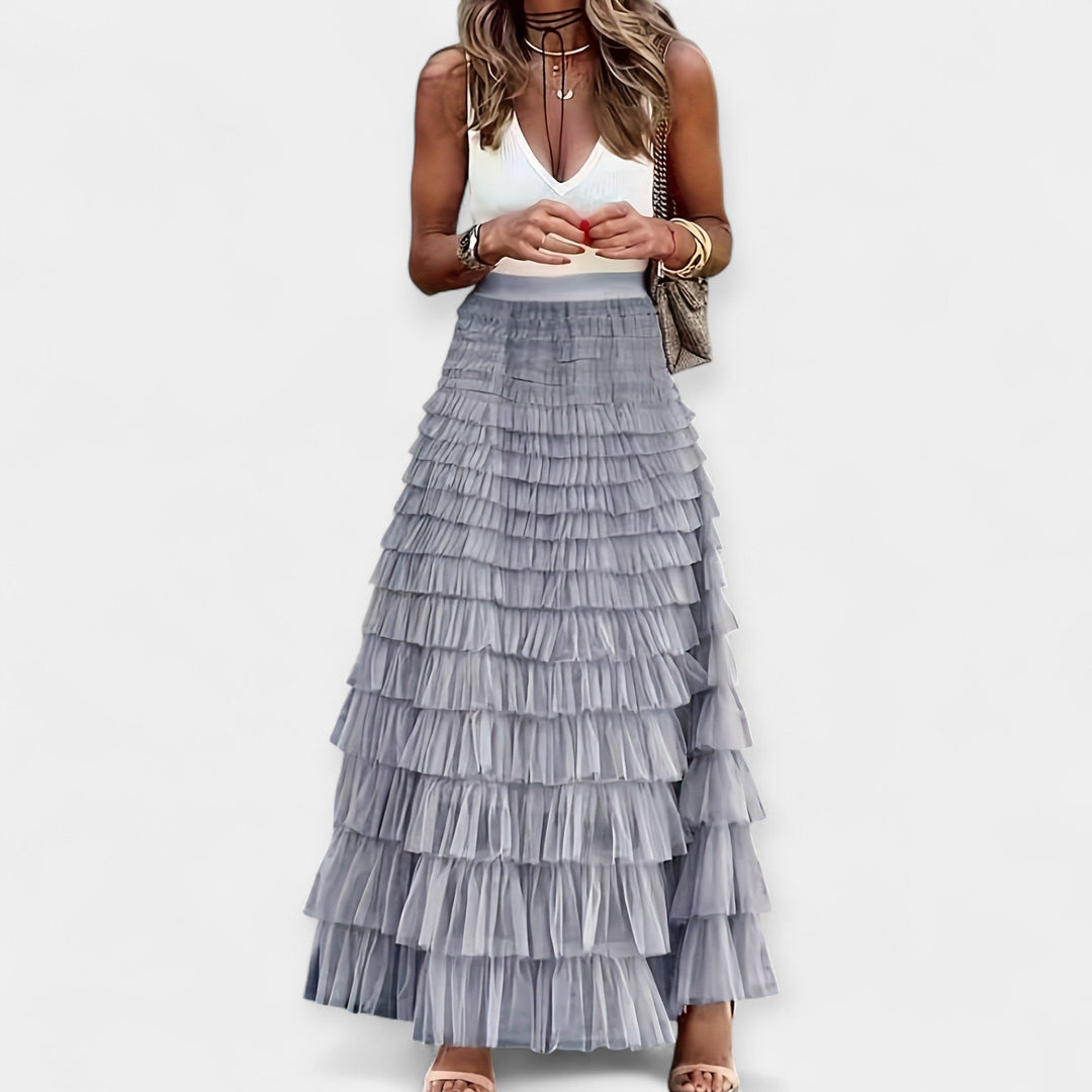 Willow | Boho Skirt with Satin Details