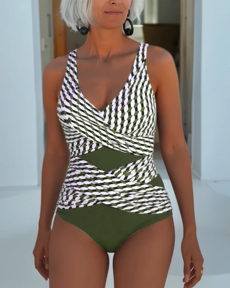 Ashley | Cross-Design Swimsuit for Casual Resort Style
