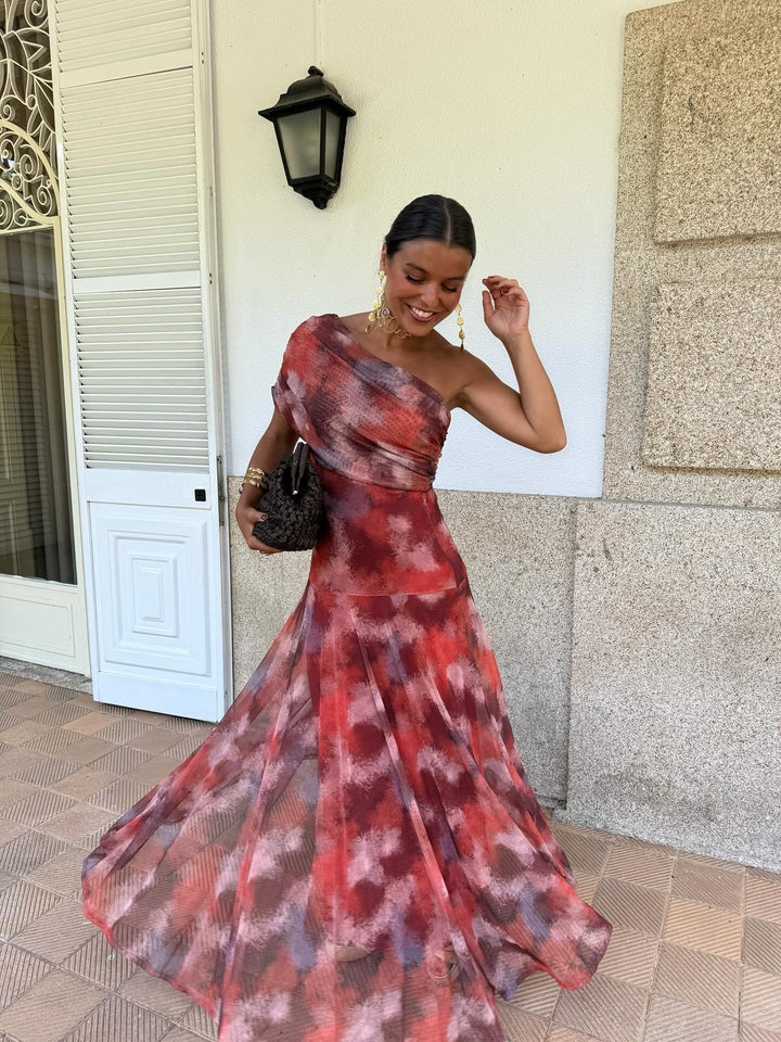 Precious | Watercolor Off-Shoulder Long Dress