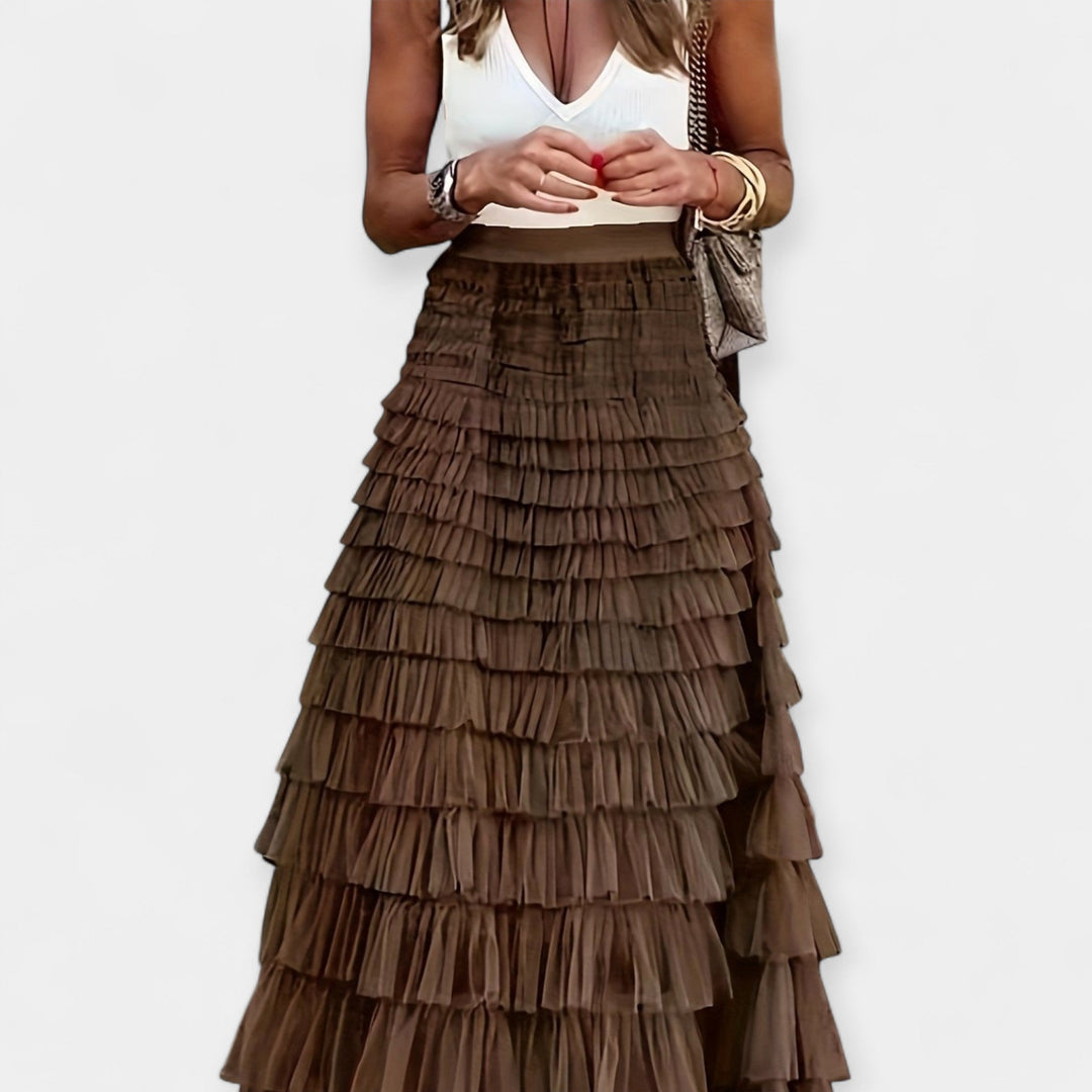 Willow | Boho Skirt with Satin Details