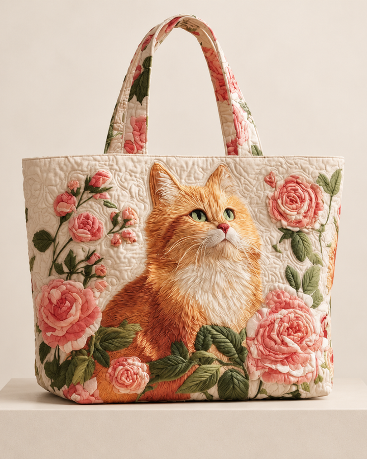 Ginger Cat & Roses | Warmth in Bloom