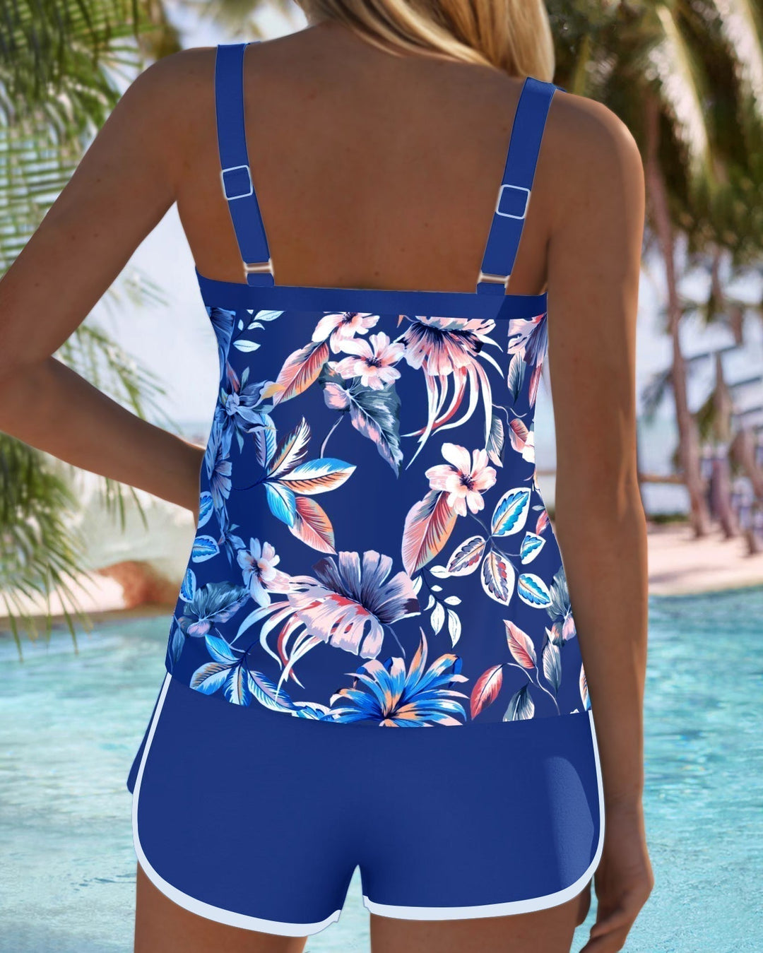 Imke | Sleeveless U-neck Printed Tankini