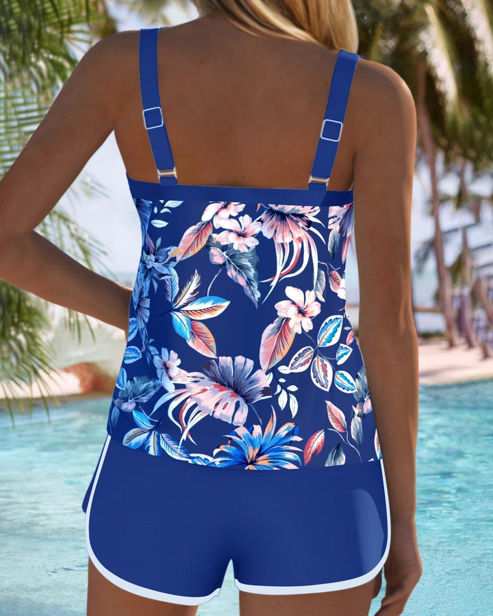 Imke | Sleeveless U-neck Printed Tankini