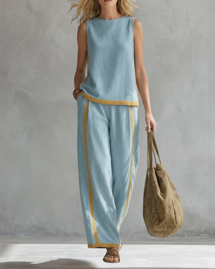 Aurora | Green Linen Two-Piece Set