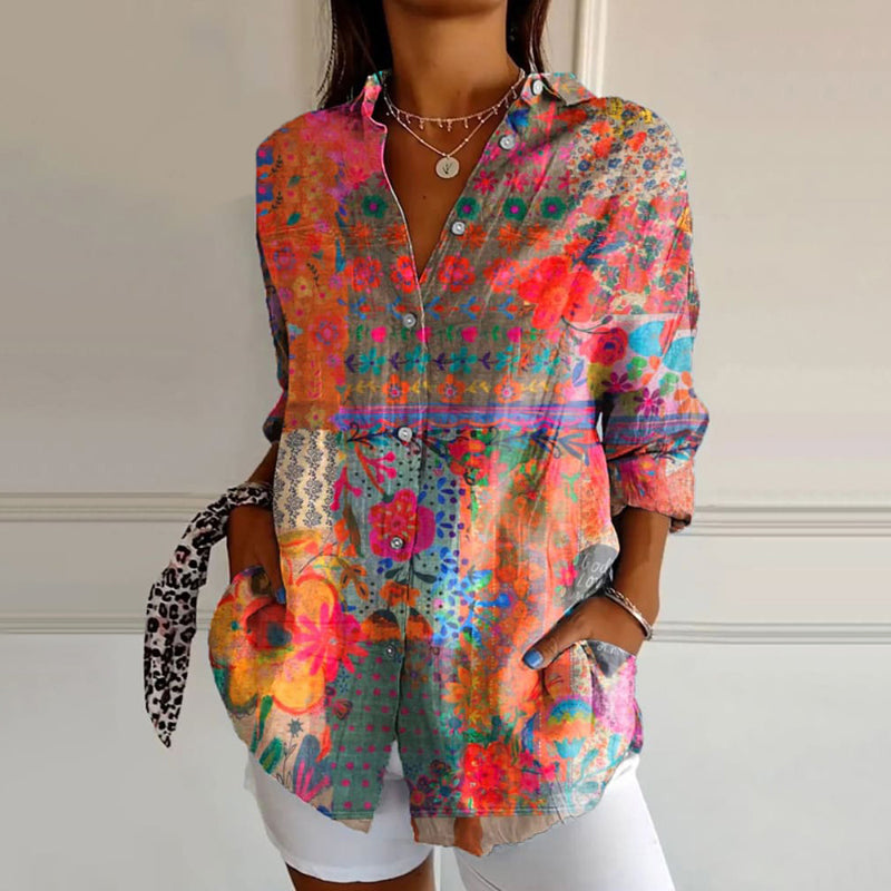 Rafaela | Shirts with Romantic Pattern and Classic Buttons
