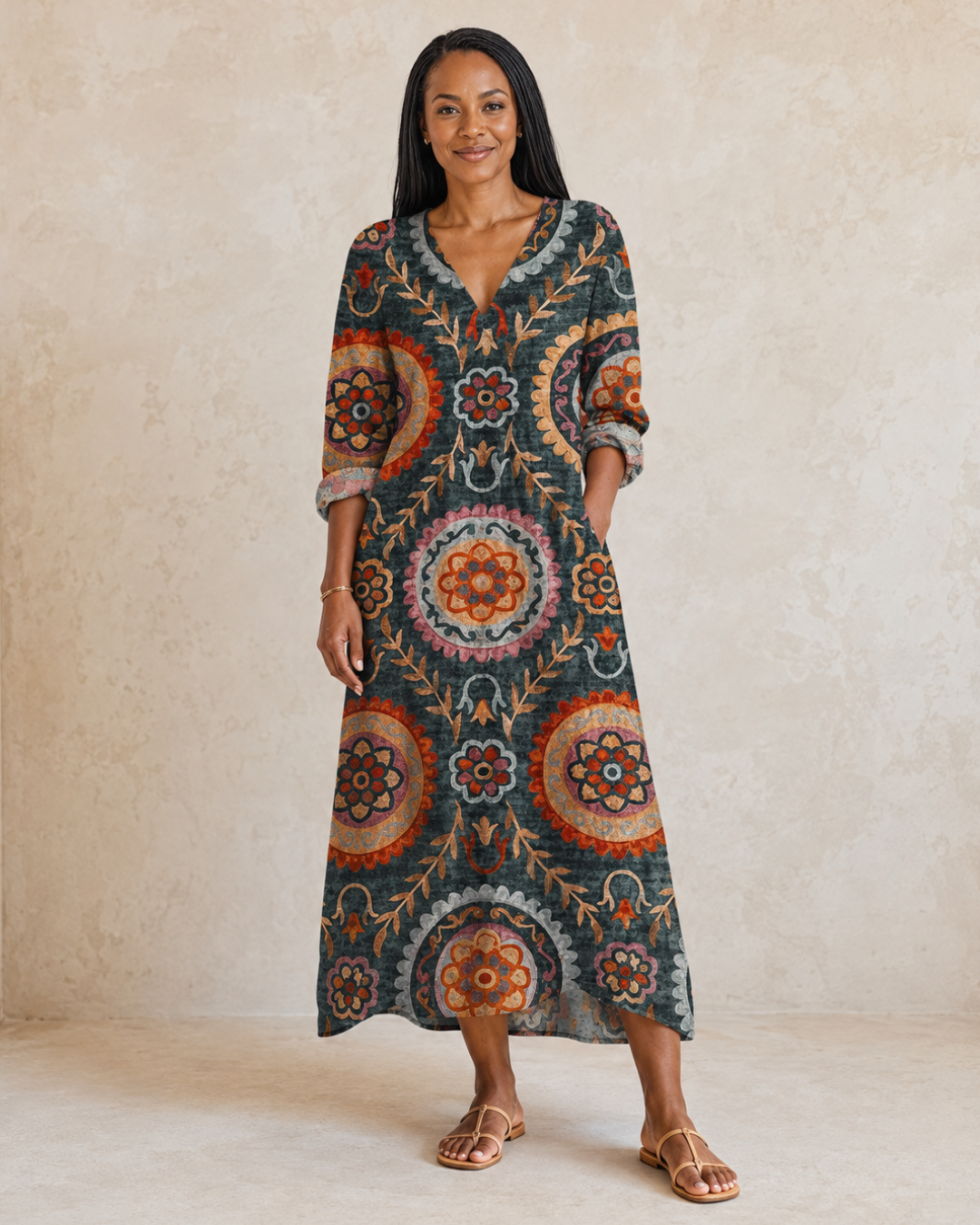 Elzabé | Geometric Midi Dress