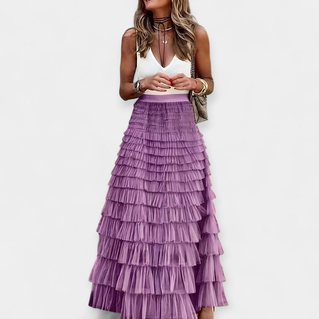 Willow | Boho Skirt with Satin Details