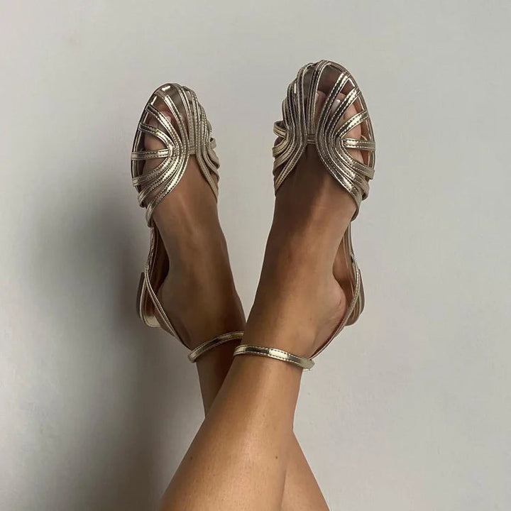 Naledi | Golden Jewelled Sandals