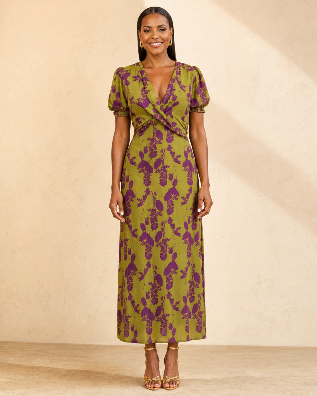 Thandeka | Floral Maxi Dress with Fluid Drape