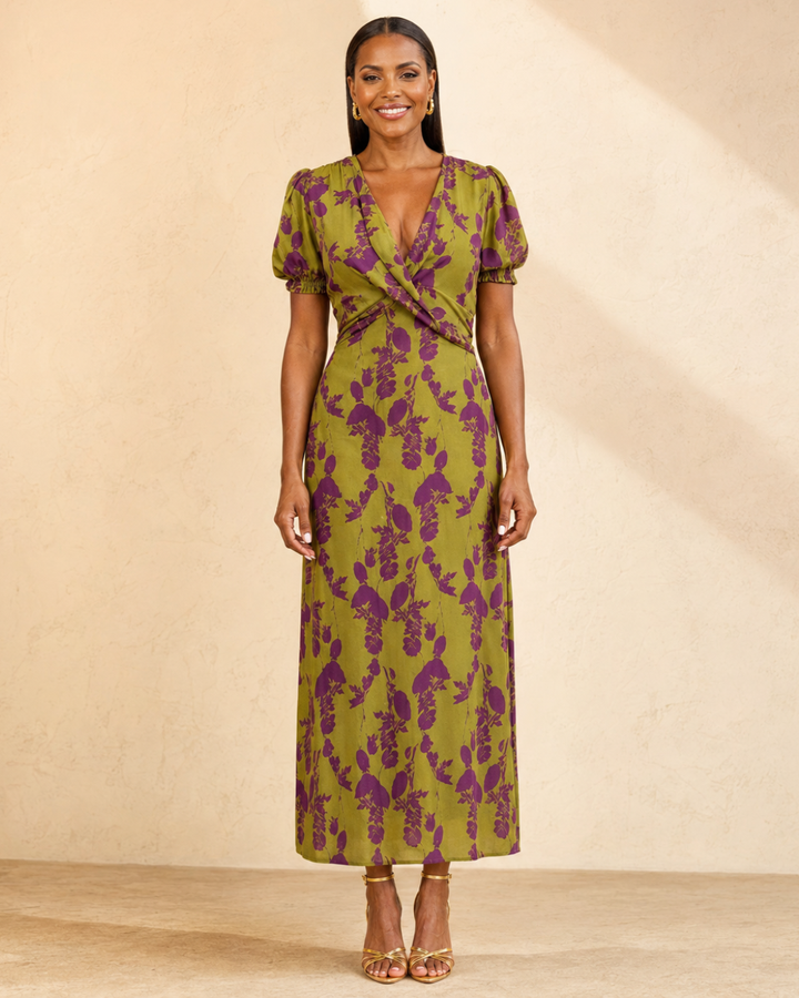 Thandeka | Floral Maxi Dress with Fluid Drape