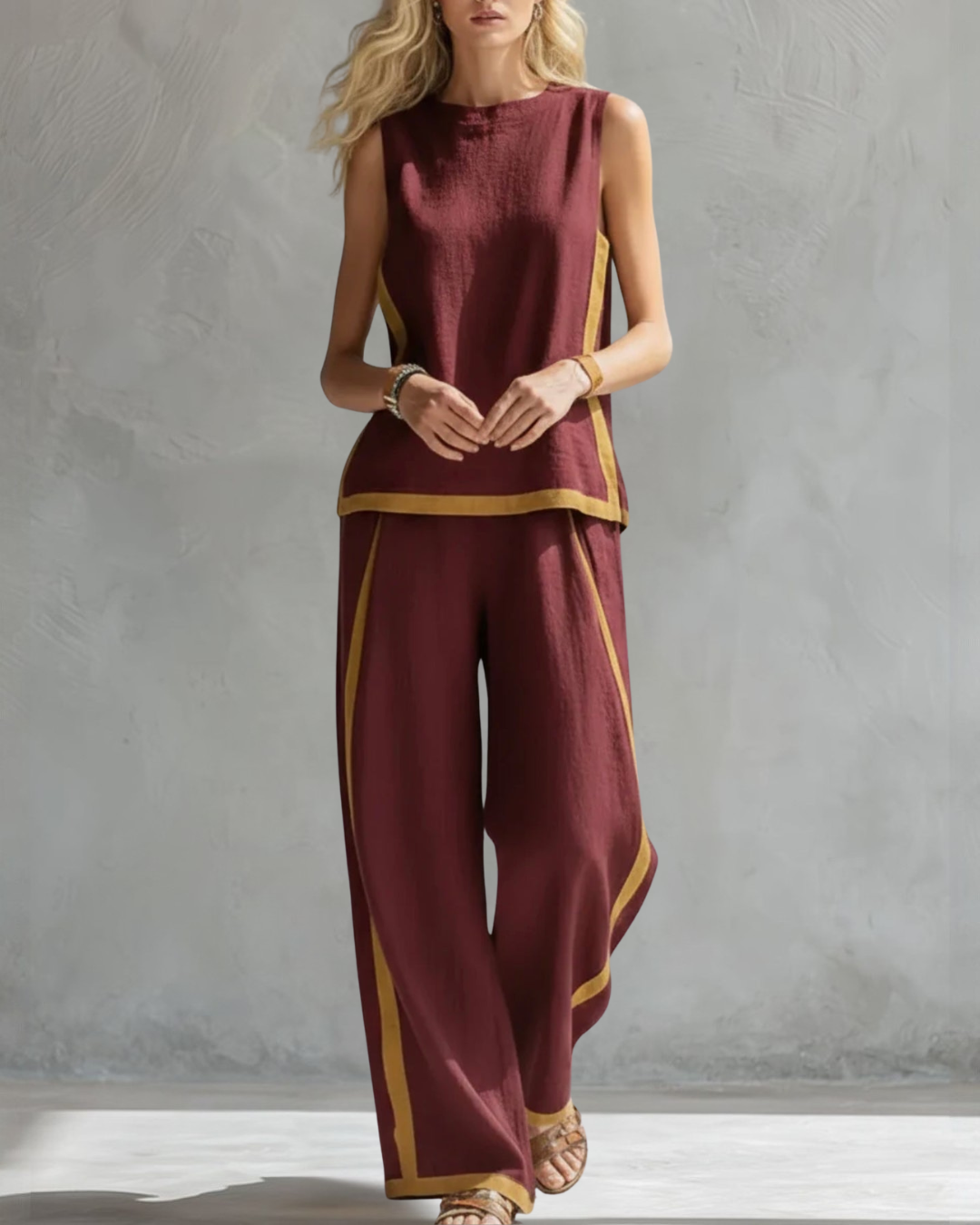 Aurora | Green Linen Two-Piece Set