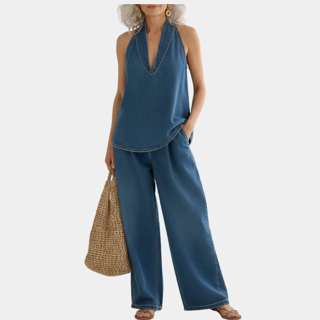 Zinhle | Adrienne | Completo due pezzi in denim vintage