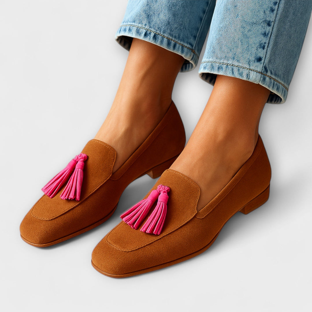 Rosa | Suede Loafers with Decorative Tassels