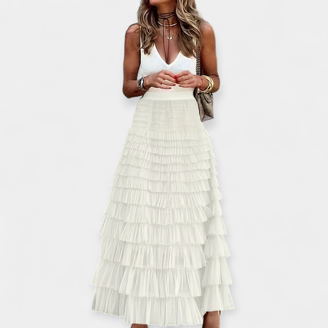 Willow | Boho Skirt with Satin Details