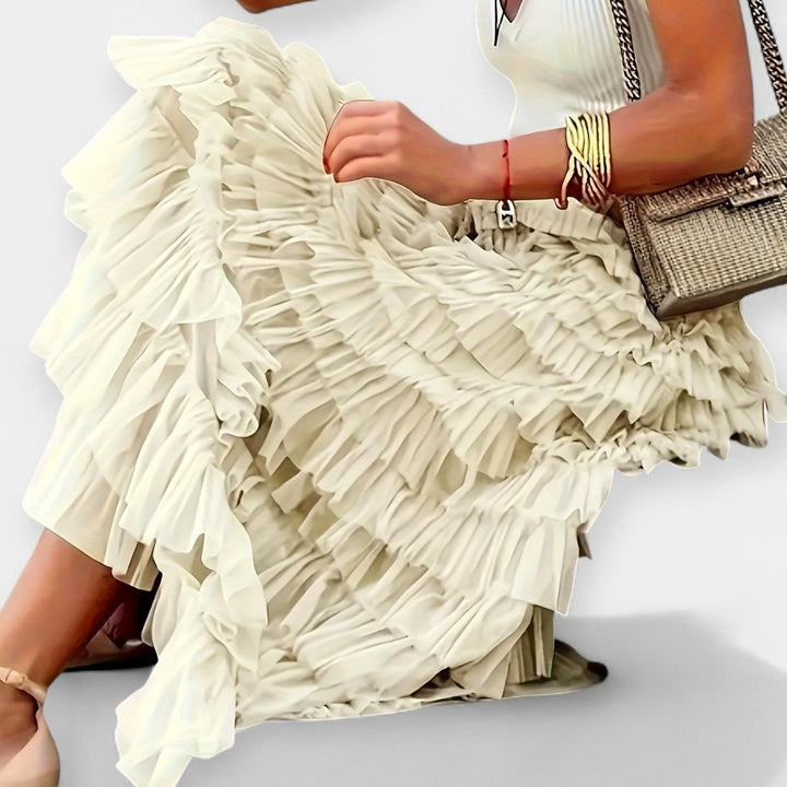 Willow | Boho Skirt with Satin Details