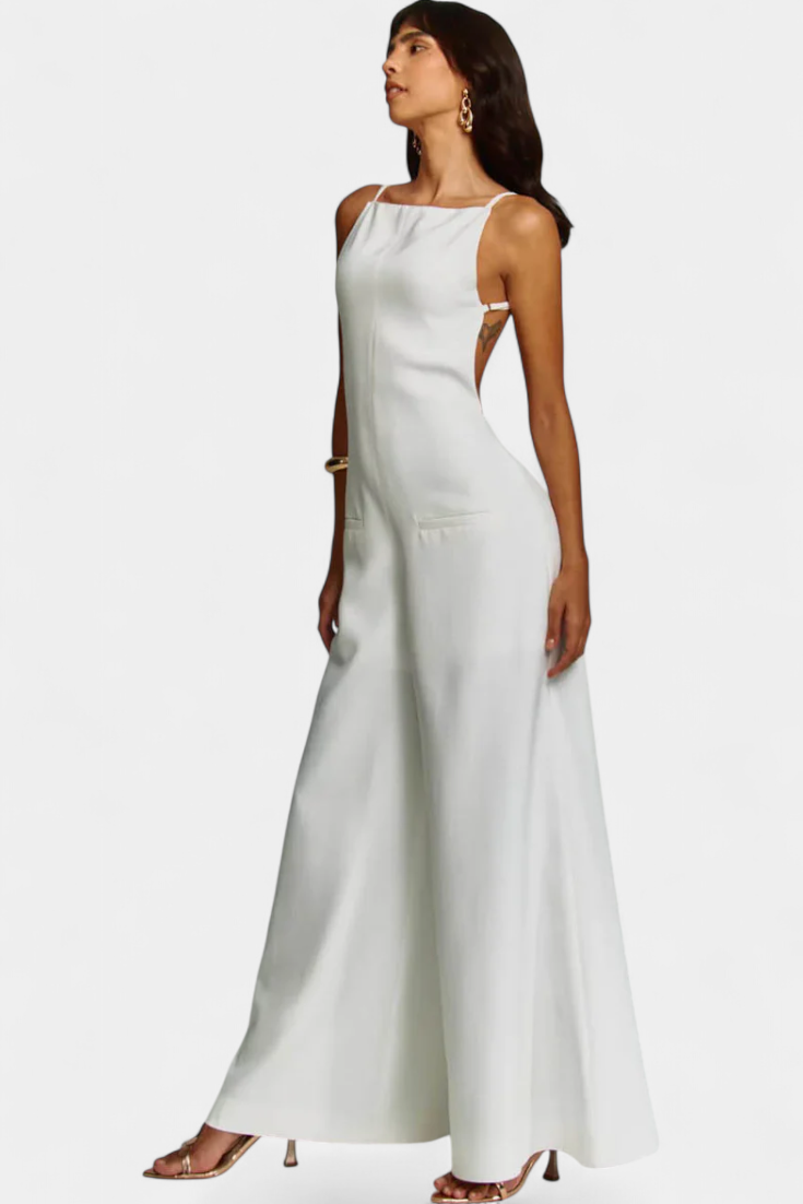 Belén | Wide-Leg Halter Jumpsuit with Radiant Fall
