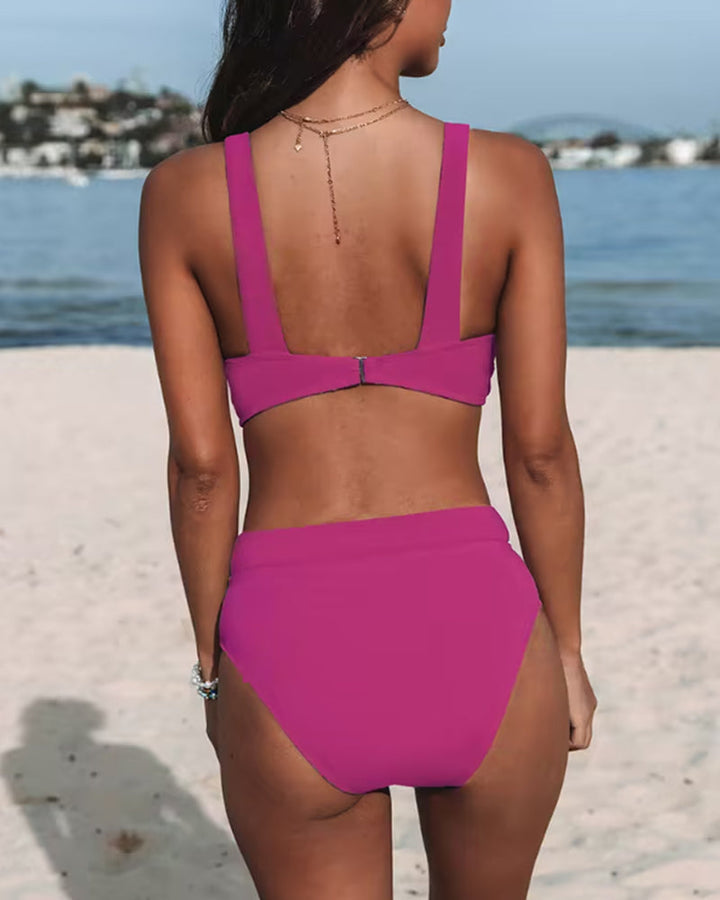 Noa | Solid High-Waisted Swimsuit