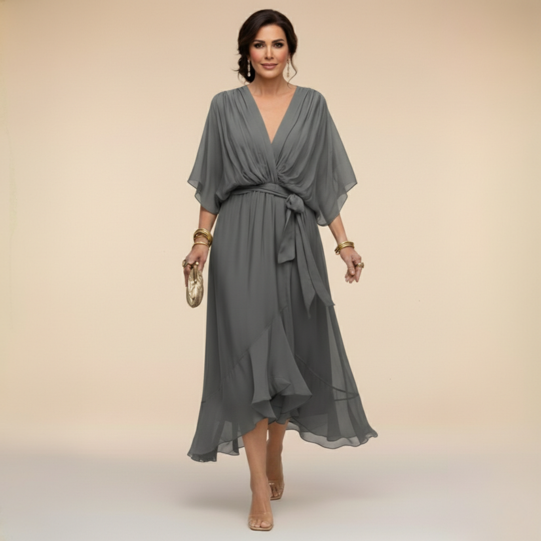 Lerato | Elegant Midi Dress with V-Neck