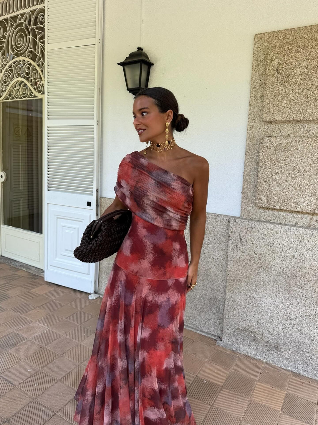 Precious | Watercolor Off-Shoulder Long Dress