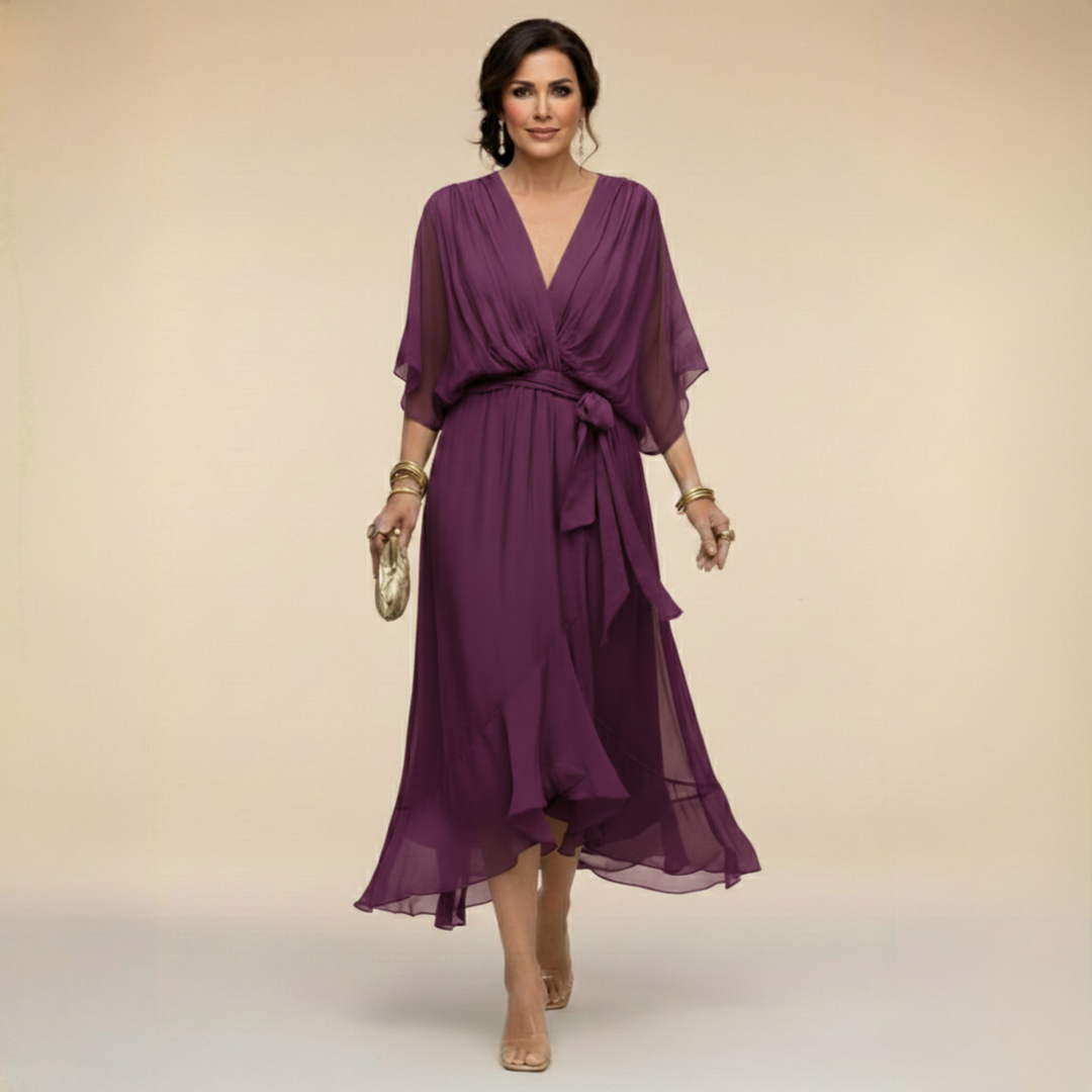 Lerato | Elegant Midi Dress with V-Neck