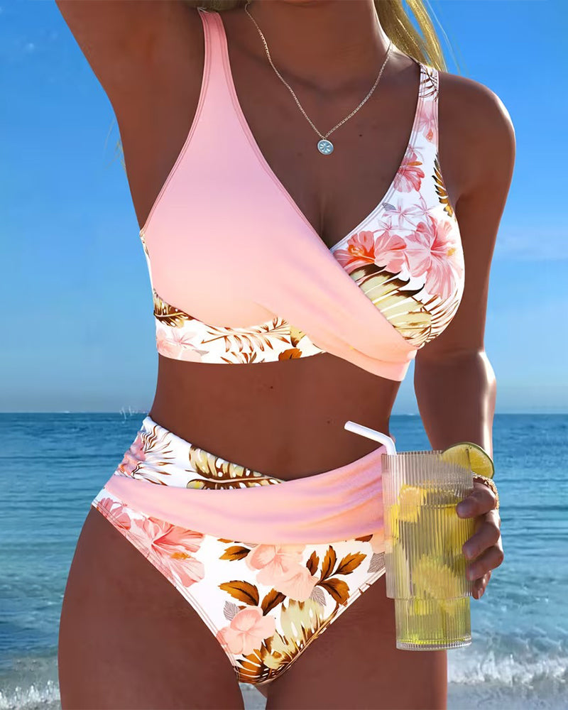Marta | Contrast Floral Bikini Roos