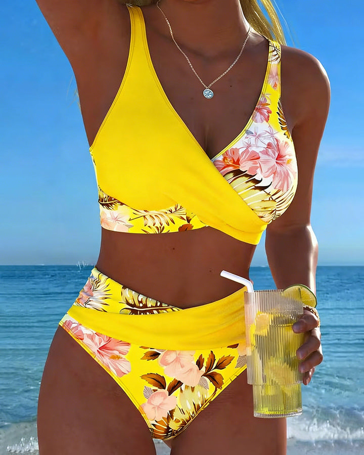 Marta | Contrast Floral Bikini Roos