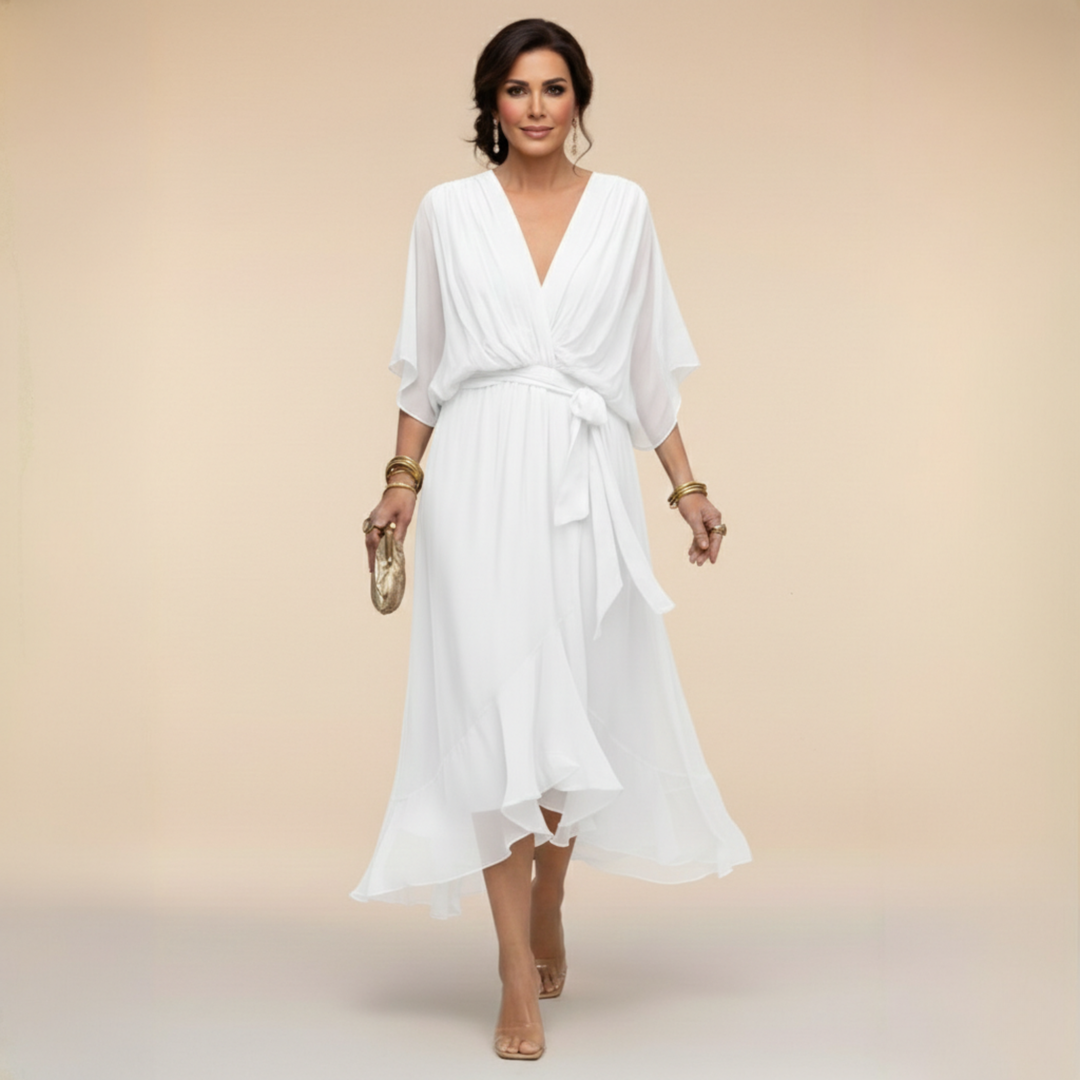 Lerato | Elegant Midi Dress with V-Neck