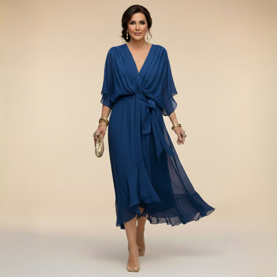 Lerato | Elegant Midi Dress with V-Neck