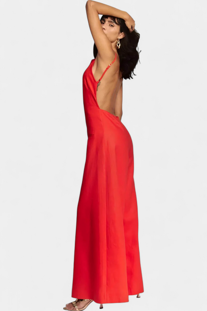 Belén | Wide-Leg Halter Jumpsuit with Radiant Fall