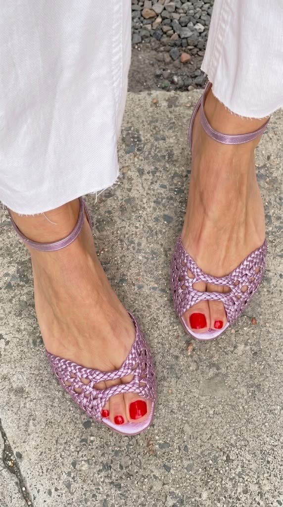 Palesa | Golden Woven Flat Sandals