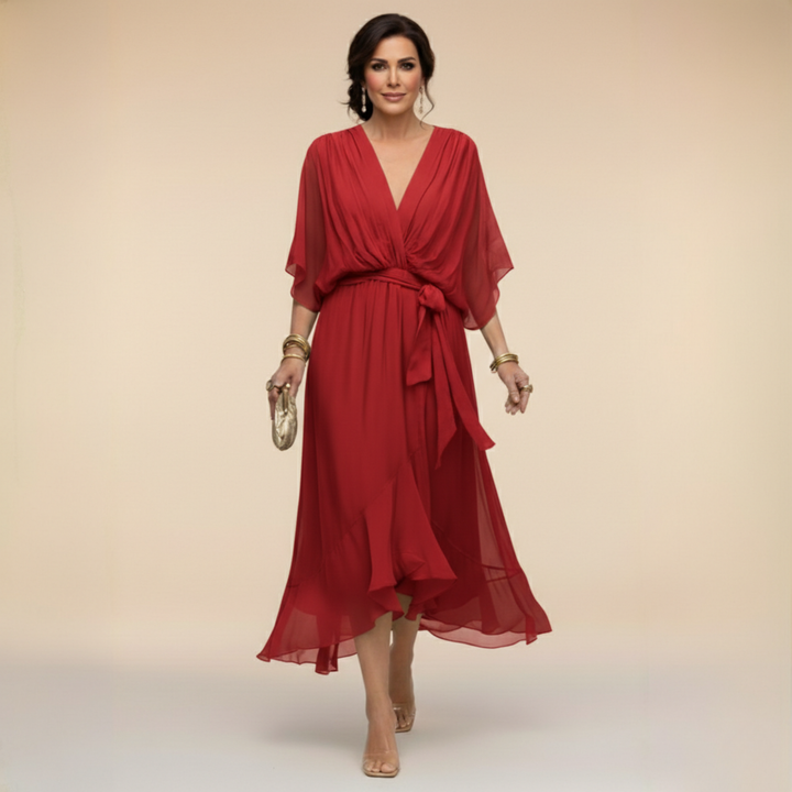 Lerato | Elegant Midi Dress with V-Neck
