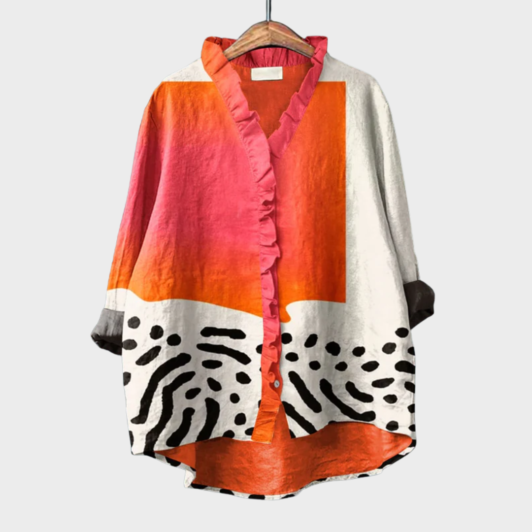 Ayanda | Summer Blouse with Artistic Print