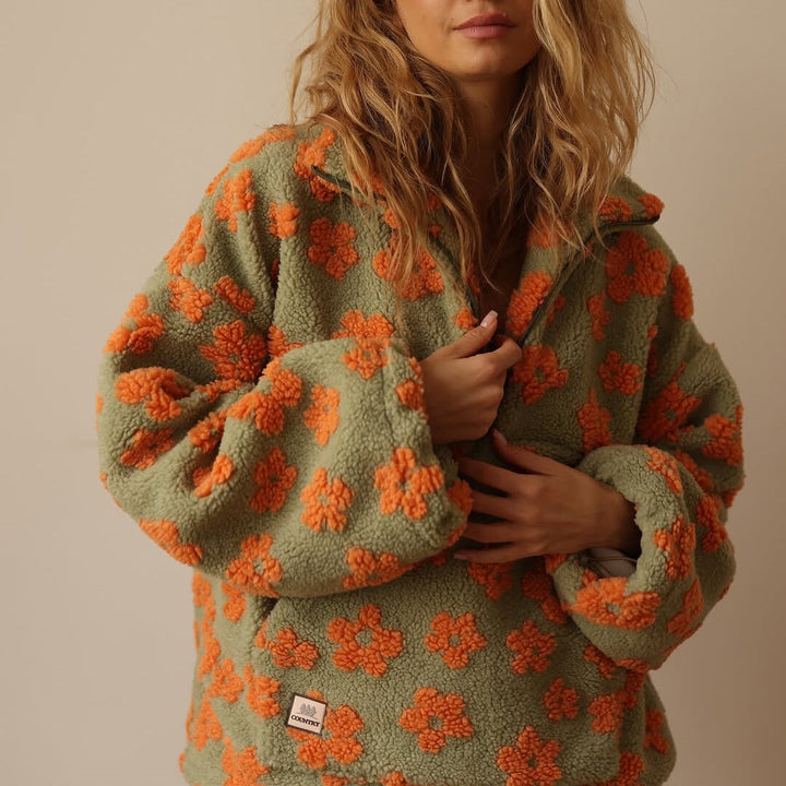 Daisy | Floral Sherpa Sweater