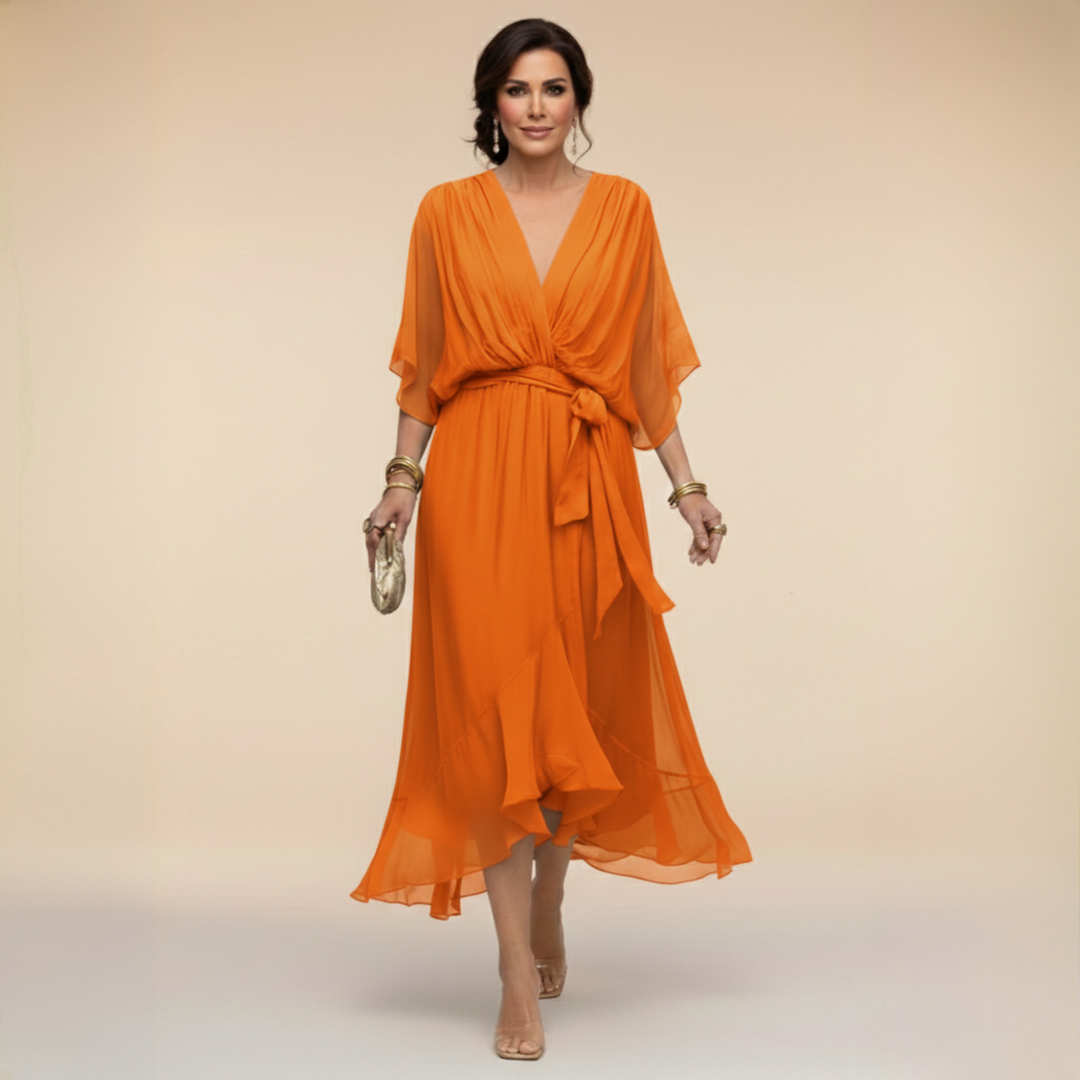Lerato | Elegant Midi Dress with V-Neck