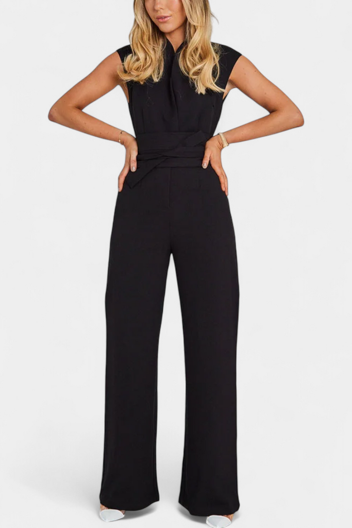 Sleeveless Jumpsuit with Flared Cut