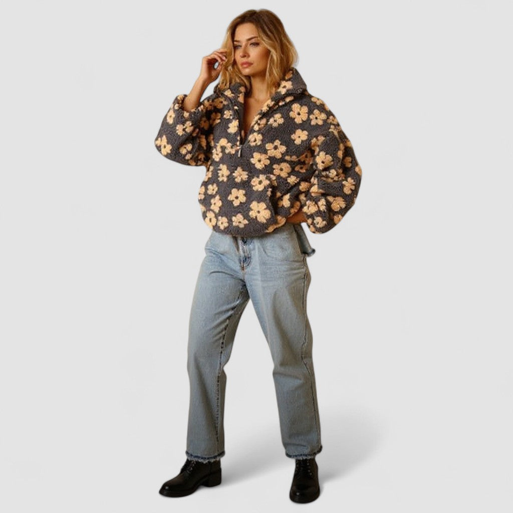 Daisy | Floral Sherpa Sweater