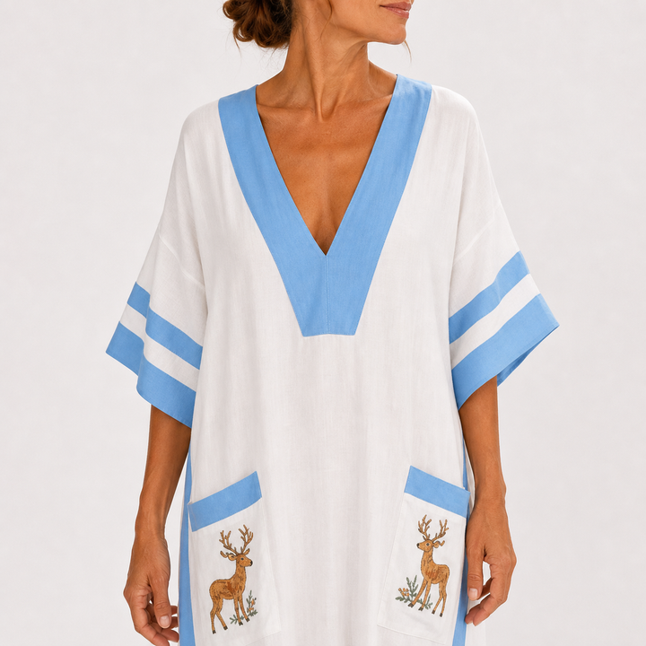 White Striped Alba Caftan