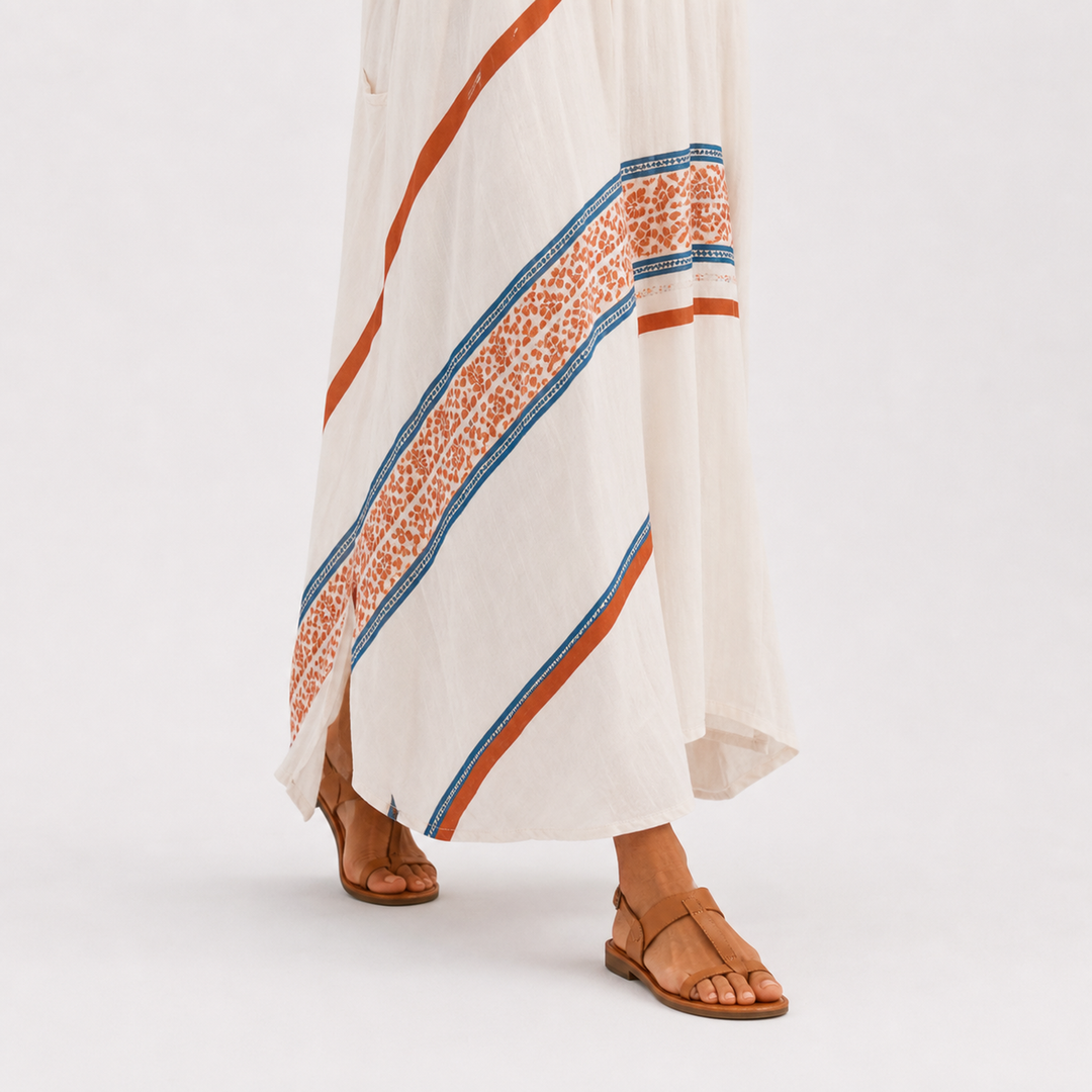 Amira White Ethnic Caftan